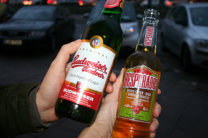 Czech Budweiser and Tequila beer.