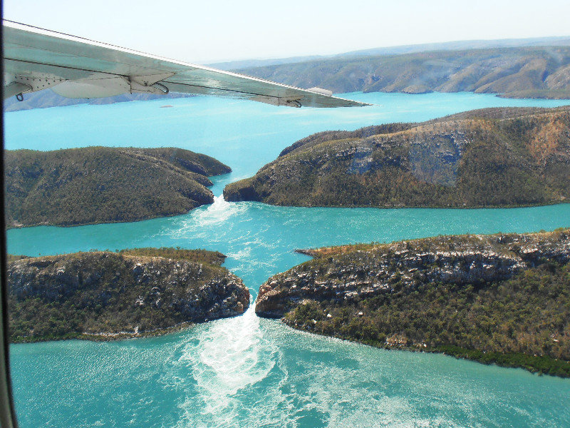 The Horizontal Falls from the air