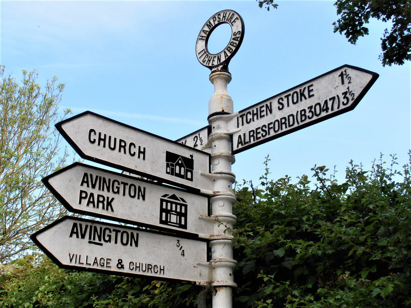 Street signs at Itchen Abbas near Winchester
