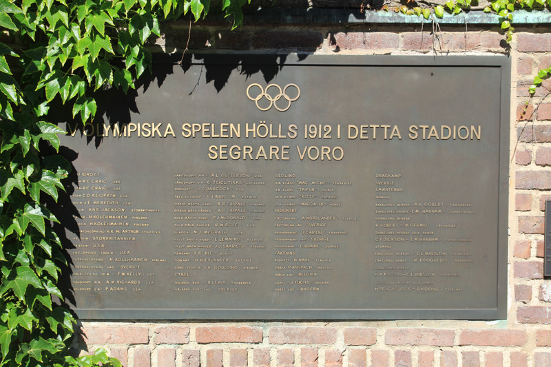 Plaque with the names of the gold medallists