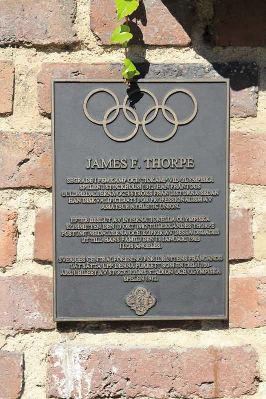 Plaque commemorating Jim Thorpe 