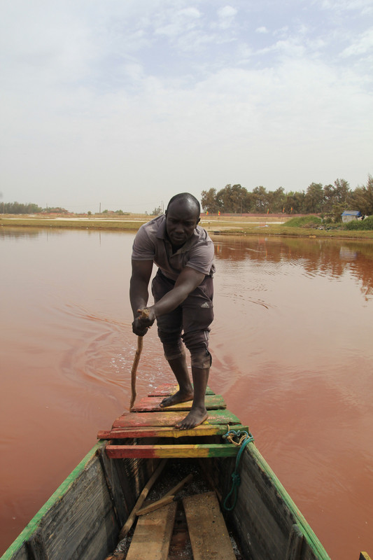 Boatman on Lake Retba 