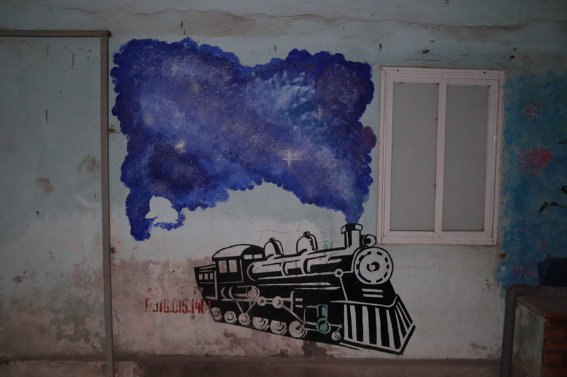 Train wall painting