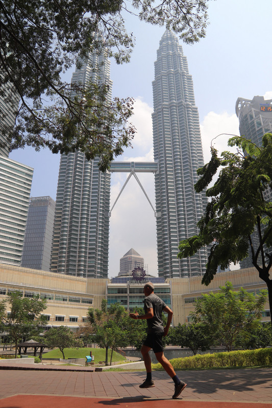 Running in front of Petronas Towers