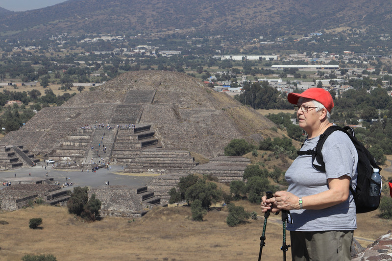 My mother on top of Pyramid of the Sun