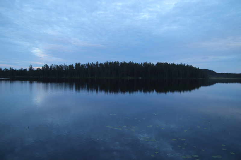 Evening by a lake in Ångermanland District
