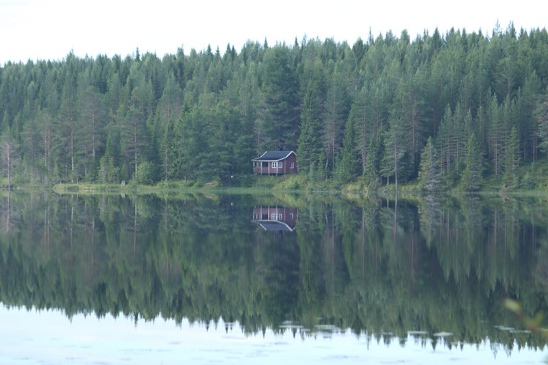 Morning by a lake in Ångermanland District