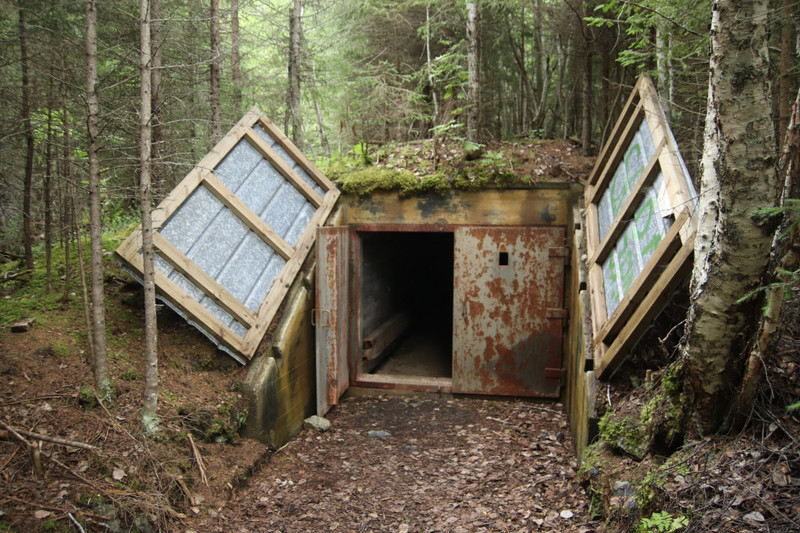 Entrance to one of the WWII bunkers