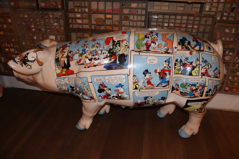 Pig with cartoons
