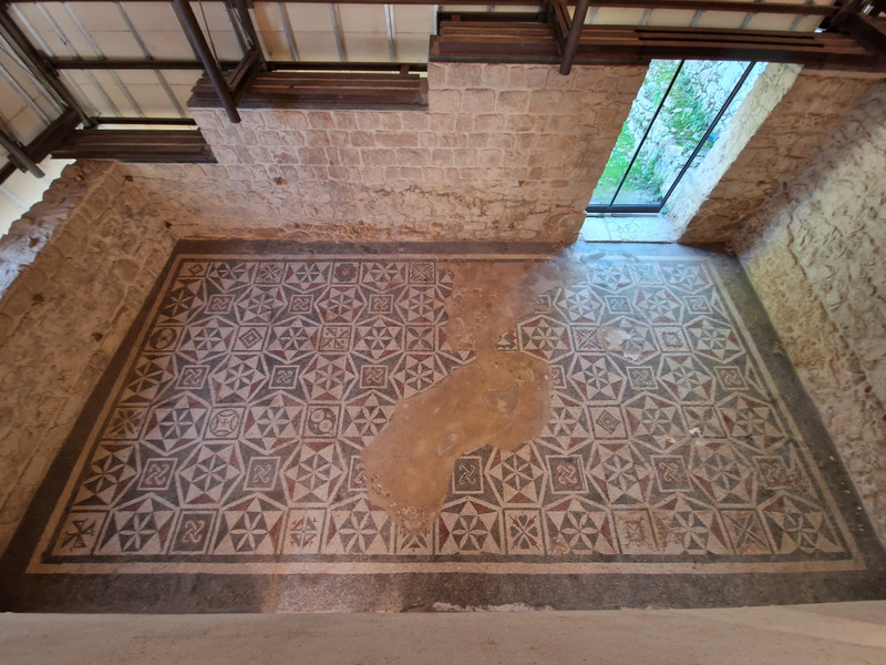 Floor covered with mosaics