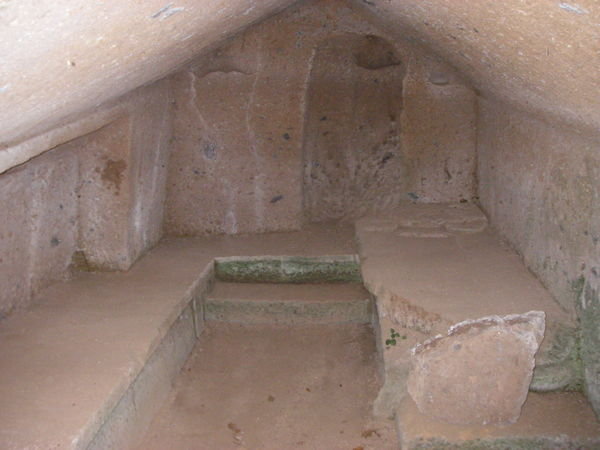 Inside an Etruscan tomb