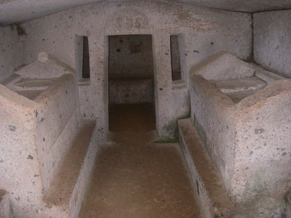 Inside an Etruscan tomb 