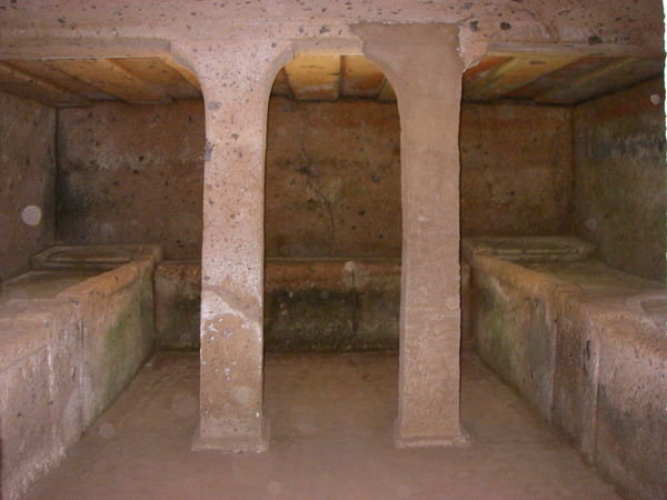 Inside an Etruscan tomb 