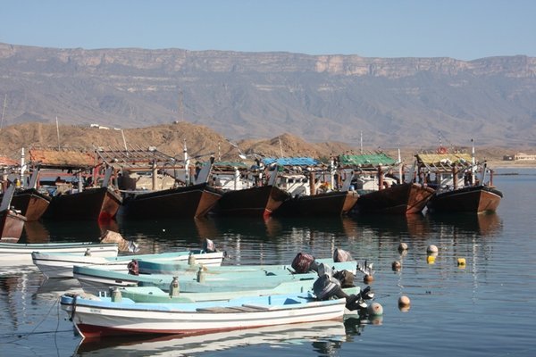 Boats in Mirbat harbour