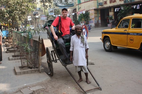 Me in a hand pulled rickshaw