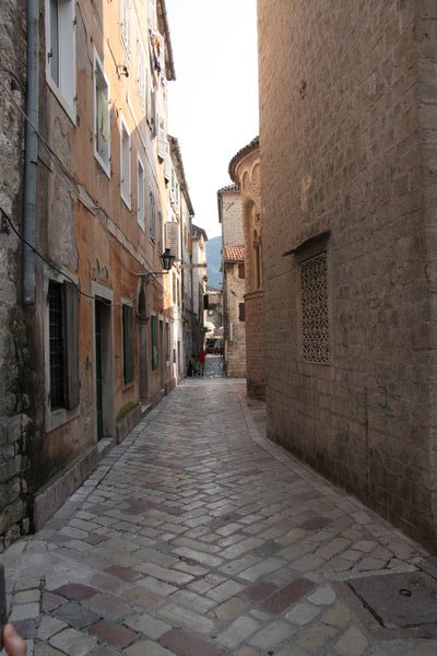Narrow street in Kotor old town