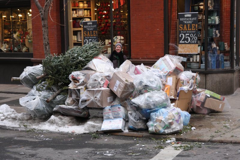Snow storm creates garbage heaps