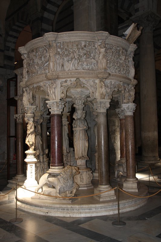 The pulpit in the cathedral