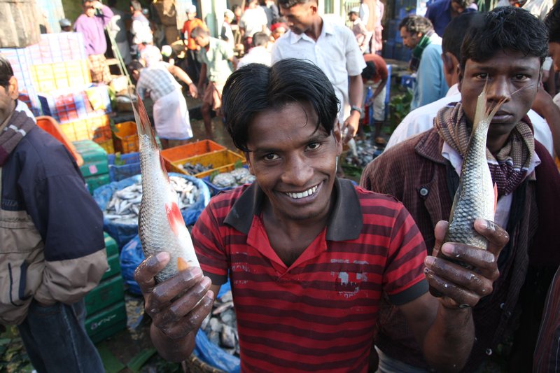 Man in the fish market in Chittagong