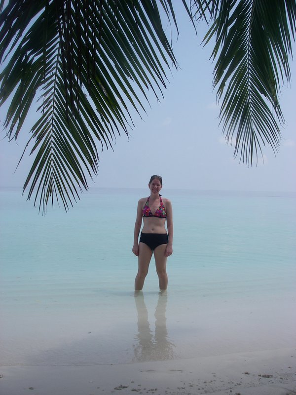 White sand, blue water, palm trees and Emma