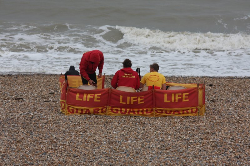 Life guards at the beach in Brighton