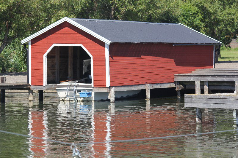 Boat garage in the harbor