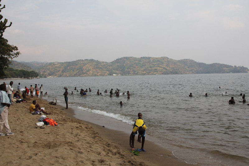 Swimmers in Rubavu