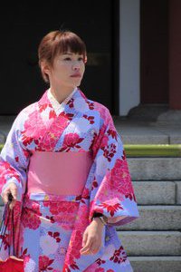 Woman dressed in kimono