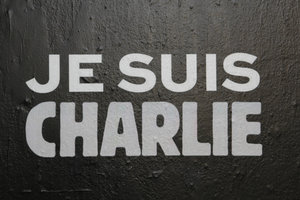 Poster to remember the terrorist attack on Charlie Hebdo