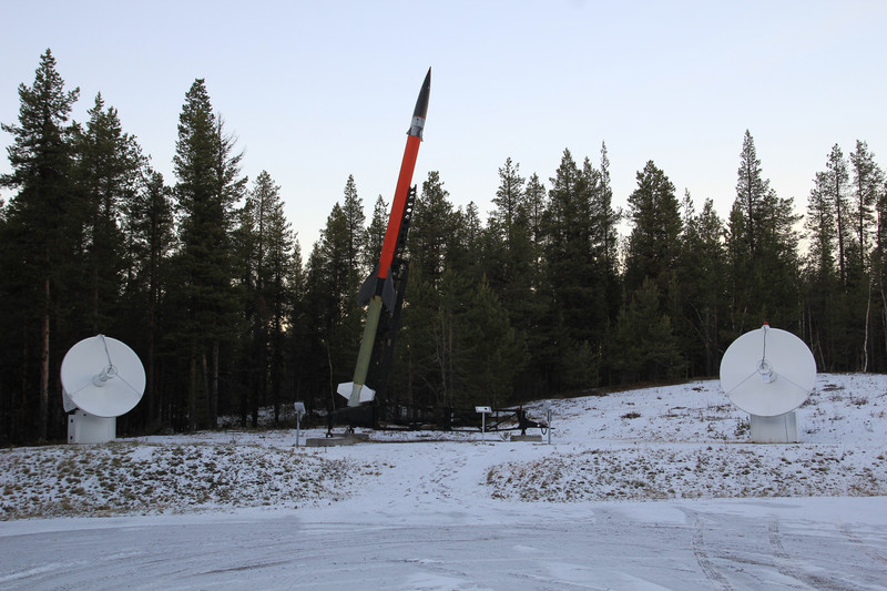 Rocket outside Esrange Space Centre