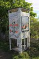 Painted telephone booth