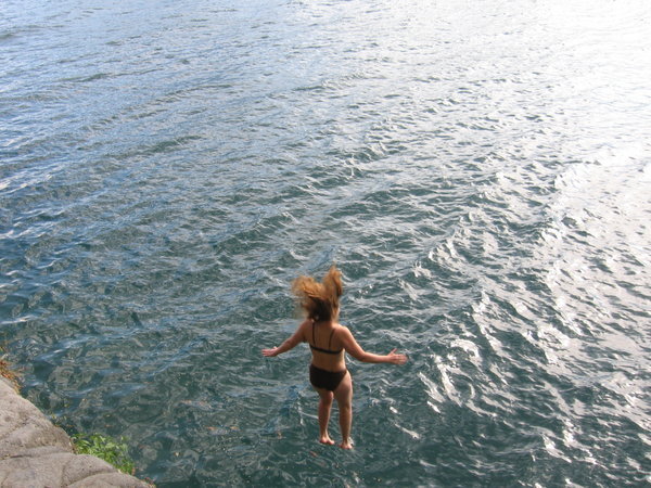 cliff jumping...