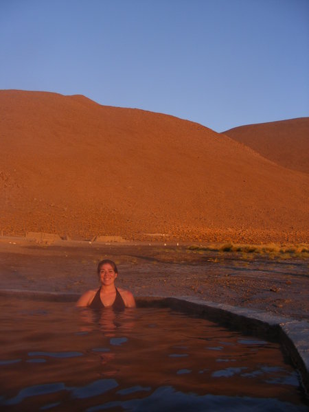 sunrise in a thermal pool...