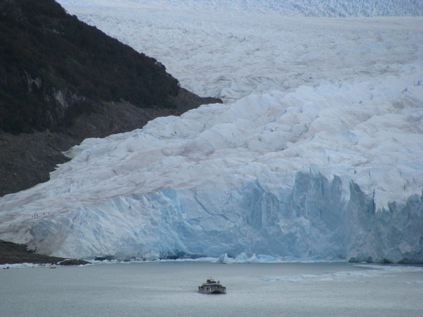 a ferry going by the glacier for size comparison!
