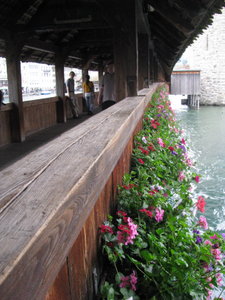 flowers lining the bridge