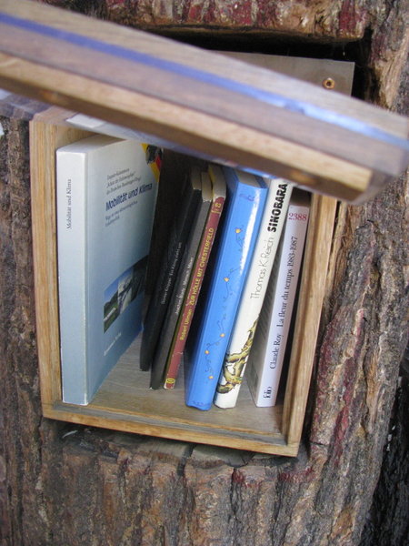 close-up of the book exchange