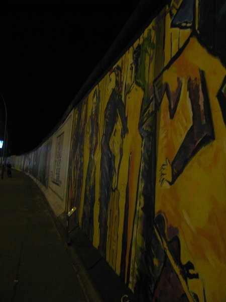 East side gallery at night