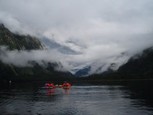 Sea kayaking on Milford Sound
