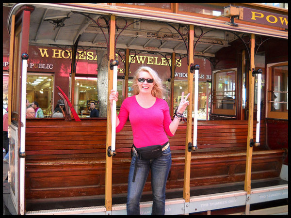Corinne on Tram in San Fran