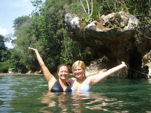 Me & Michelle Cooling Off Before Our Rainforest Hike