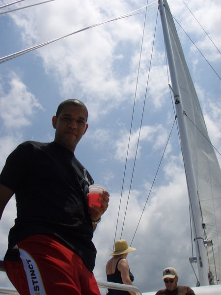 Jody on the Catamaran