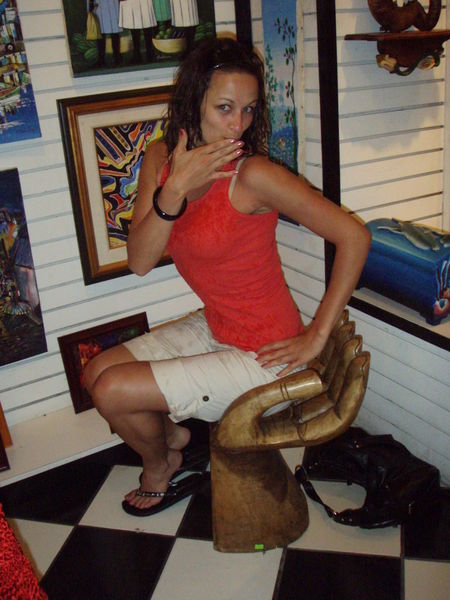 Mel and a Hand Stool