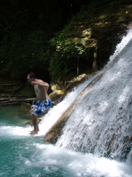 Craig Runs and Jumps Down the Falls