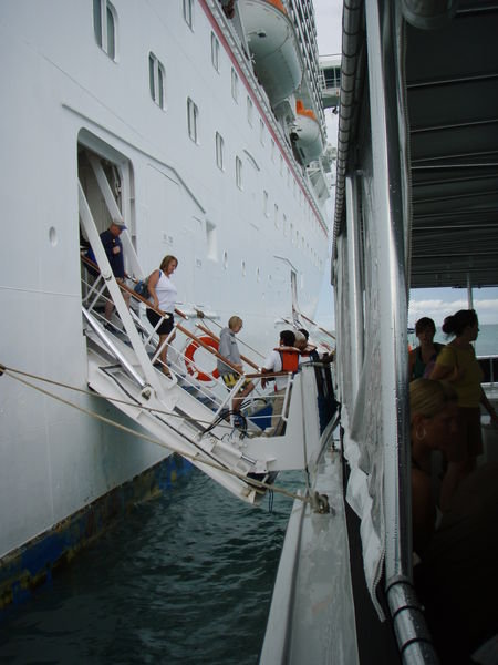Boarding The Tender Boat in Belize