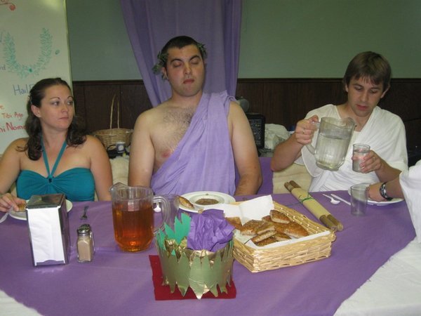 Playing Ceaser's Queen at the Roman Banquet
