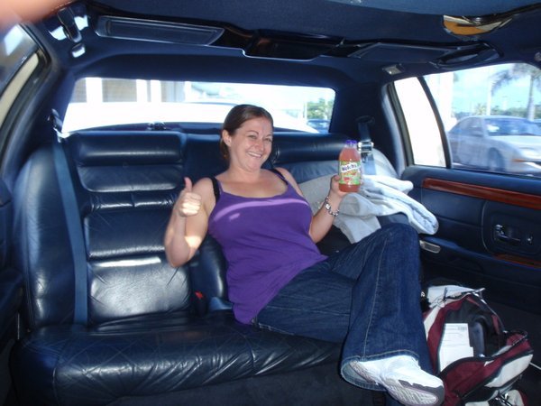 Enjoying the Limo Ride to the Dry Dock