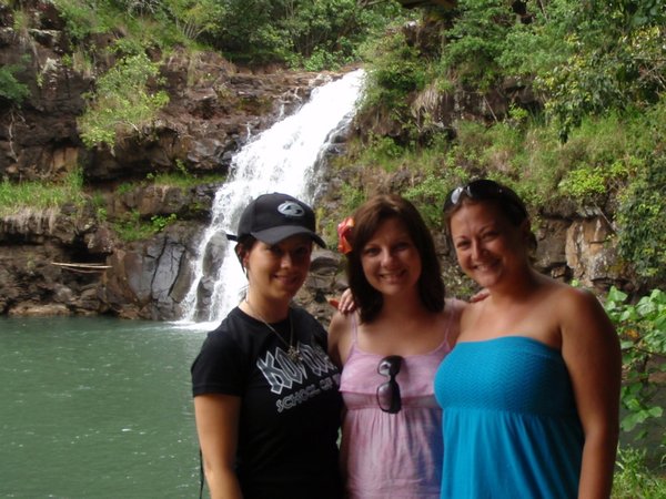 At the falls in Waimea Valley