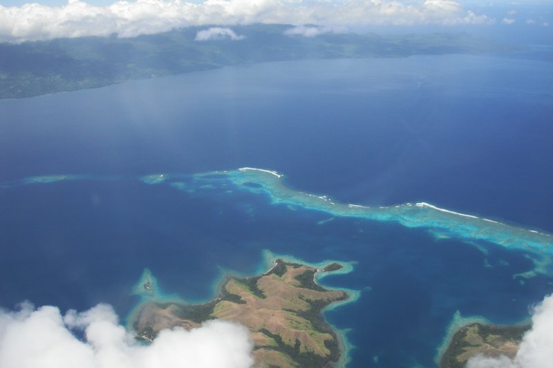 Vanua Levu at Bottom, Taveuni at Top