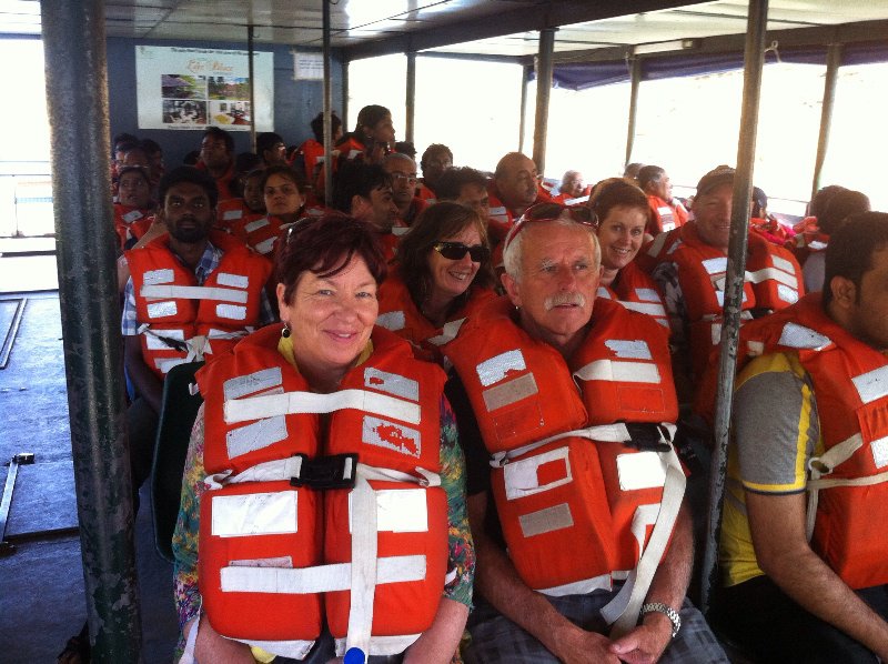 Us safely in our life jackets enjoying the cruise