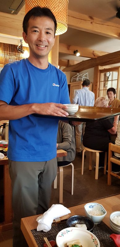 Daisuke helping to serve lunch